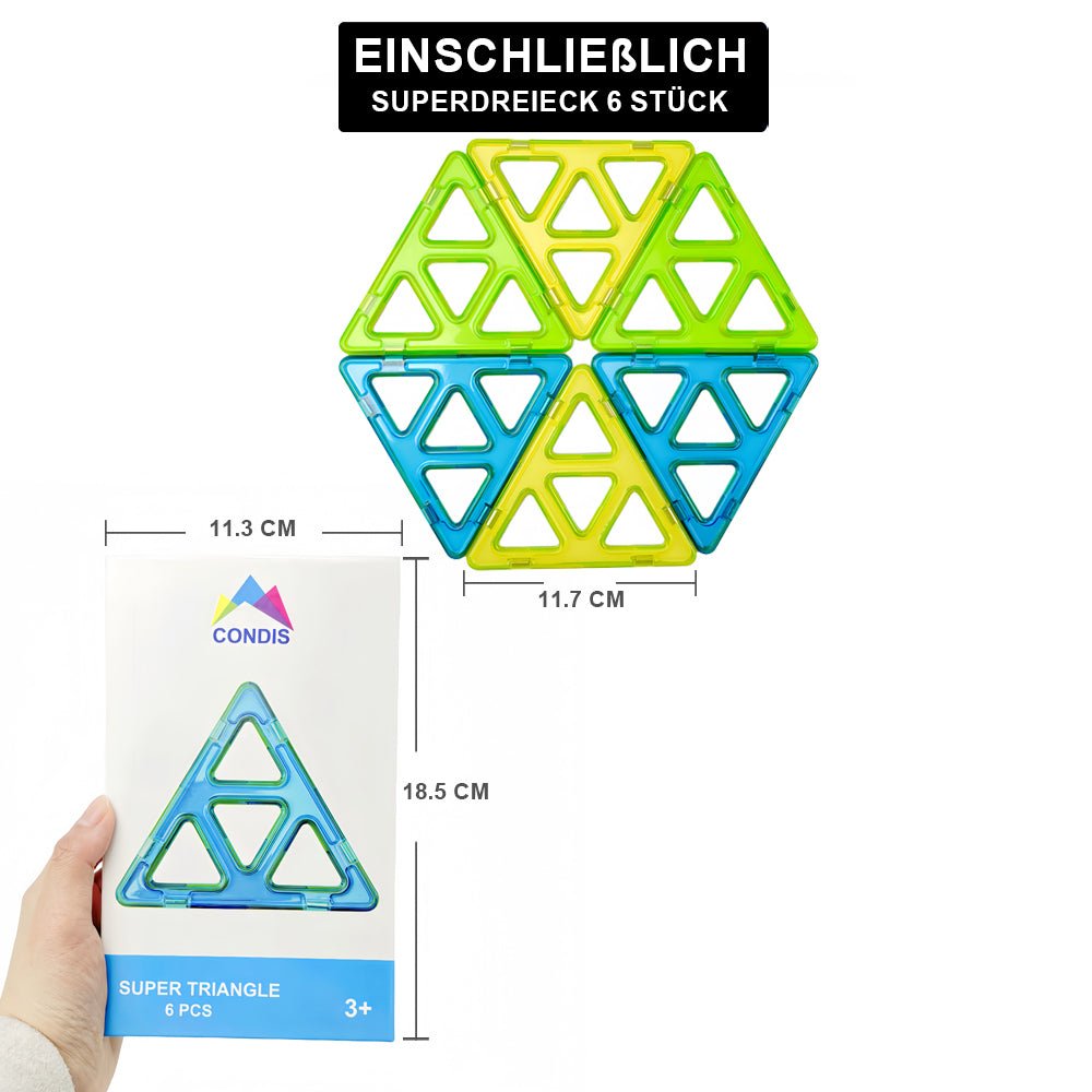Condis Magnetische Bausteine Erweiterungsset Superdreieck 6 Stück - Condistoys