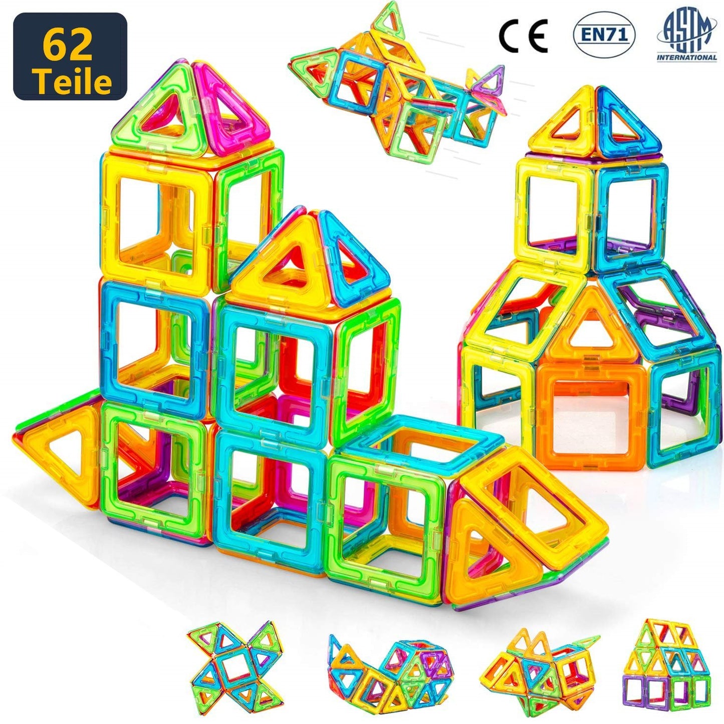 Condis 62Pcs Magnetic Building Blocks Set - Condistoys